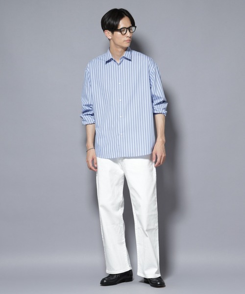 NANO universe（ナノユニバース）の「「大人のワイドシャツ」レギュラーカラー ストライプ長袖（シャツ/ブラウス・メンズ・ライトピンク/サックスブルー/ホワイト・L/M）」の22枚目の写真