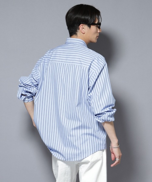 NANO universe（ナノユニバース）の「「大人のワイドシャツ」レギュラーカラー ストライプ長袖（シャツ/ブラウス・メンズ・ライトピンク/サックスブルー/ホワイト・L/M）」の20枚目の写真