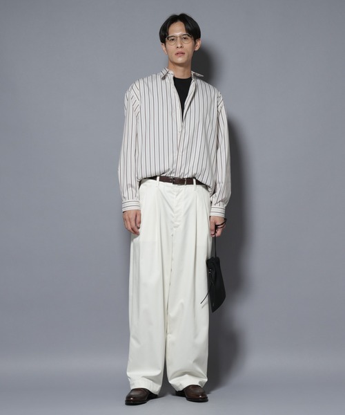 NANO universe（ナノユニバース）の「「大人のワイドシャツ」レギュラーカラー ストライプ長袖（シャツ/ブラウス・メンズ・ライトピンク/サックスブルー/ホワイト・L/M）」の7枚目の写真