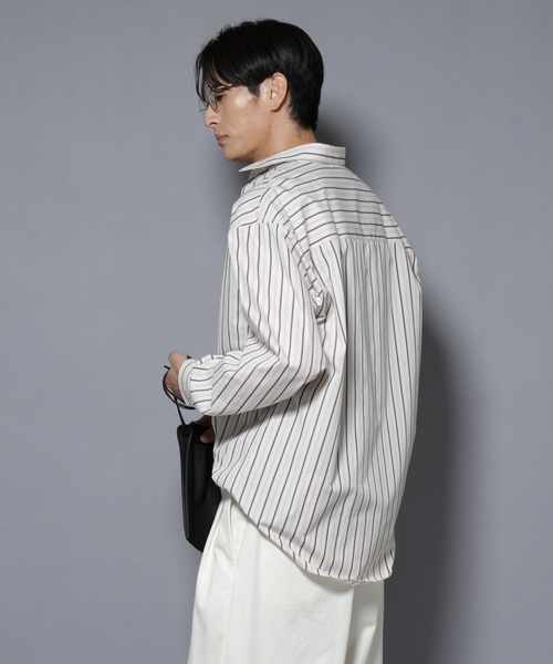 NANO universe（ナノユニバース）の「「大人のワイドシャツ」レギュラーカラー ストライプ長袖（シャツ/ブラウス・メンズ・ライトピンク/サックスブルー/ホワイト・L/M）」の6枚目の写真