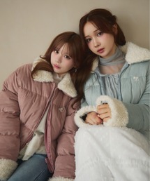 titty&co. ベージュ ダウンジャケット ベージュ リボン titty&co. ベージュ ダウンジャケット ベージュ リボン