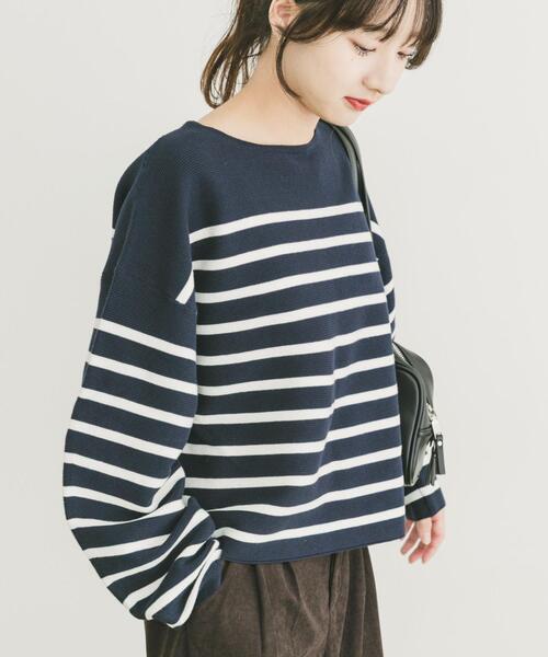 ITEMS URBANRESEARCH（アイテムズ アーバンリサーチ）の「バナナスリーブニット（ニット/セーター・レディース・ホワイト系その他/ブルー系その他/グレー/レッド・FREE）」の3枚目の写真