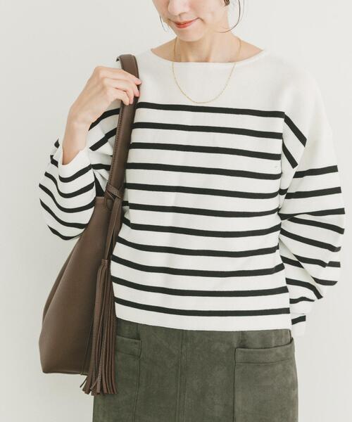 ITEMS URBANRESEARCH（アイテムズ アーバンリサーチ）の「バナナスリーブニット（ニット/セーター・レディース・ホワイト系その他/ブルー系その他/グレー/レッド・FREE）」の5枚目の写真