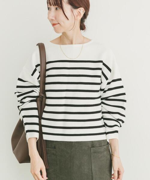 ITEMS URBANRESEARCH（アイテムズ アーバンリサーチ）の「バナナスリーブニット（ニット/セーター・レディース・ホワイト系その他/ブルー系その他/グレー/レッド・FREE）」の6枚目の写真