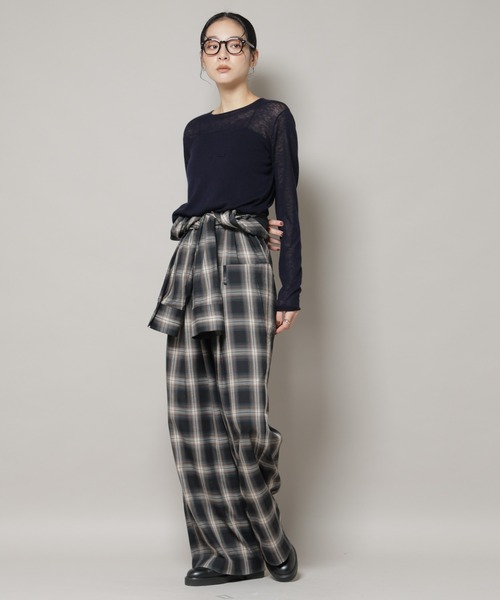 NANO universe(ナノユニバース)の「オンブレーチェックジャンプスーツ(つなぎ/オールインワン・レディース・ブラック/アイボリー・S/M)」の16枚目の写真