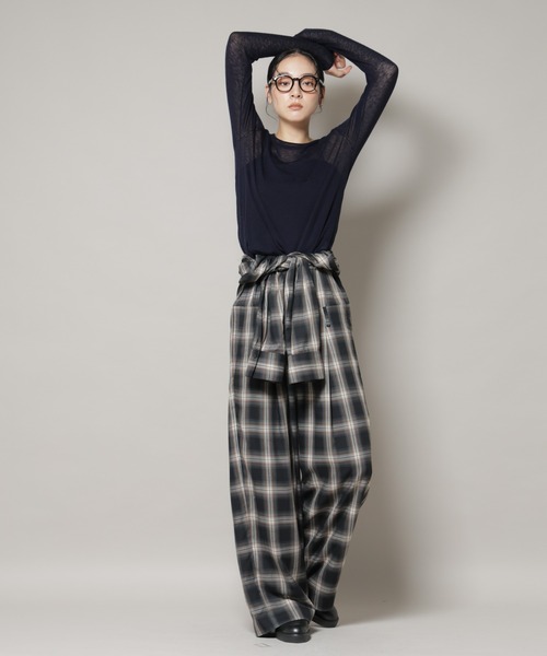 NANO universe(ナノユニバース)の「オンブレーチェックジャンプスーツ(つなぎ/オールインワン・レディース・ブラック/アイボリー・S/M)」の17枚目の写真