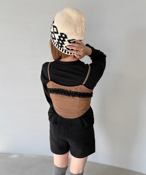 SANSeLF(サンセルフ)の「【SANSeLF】 ノルディックジャカードニットハット バケットフォルム saa25a090(ニットキャップ/ビーニー・レディース・アイボリー・FREE)」の12枚目の写真
