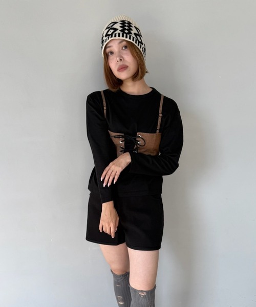 SANSeLF(サンセルフ)の「【SANSeLF】 ノルディックジャカードニットハット バケットフォルム saa25a090(ニットキャップ/ビーニー・レディース・アイボリー・FREE)」の2枚目の写真