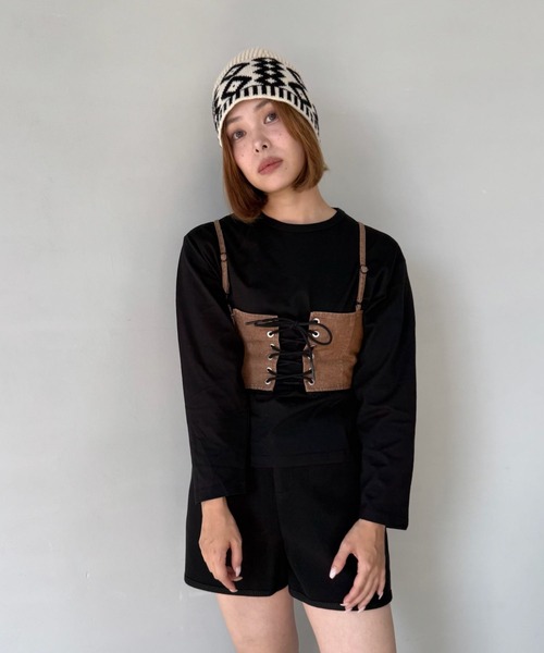 SANSeLF(サンセルフ)の「【SANSeLF】 ノルディックジャカードニットハット バケットフォルム saa25a090(ニットキャップ/ビーニー・レディース・アイボリー・FREE)」の5枚目の写真