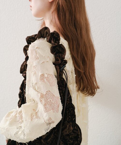 Kastane(カスタネ)の「*【4色展開/2WAY】ベロアシャーリングバッグ(トートバッグ・レディース・ブラウン/ブラック/カーキ/バーガンディー・FREE)」の9枚目の写真