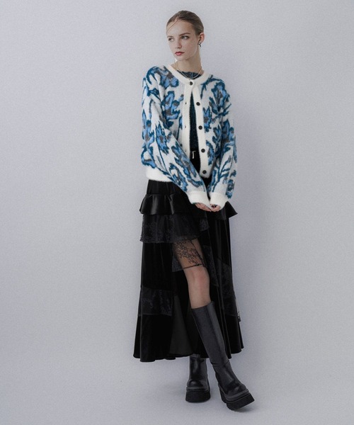 HARE（ハレ）の「ランダムフリルスリットスカート(HARE)（スカート・レディース・ワインレッド/ブラック/ブラック系その他・FREE）」の7枚目の写真