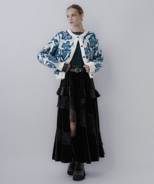 HARE（ハレ）の「ランダムフリルスリットスカート(HARE)（スカート・レディース・ワインレッド/ブラック/ブラック系その他・FREE）」の6枚目の写真