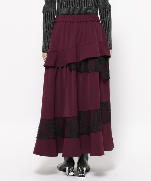 HARE（ハレ）の「ランダムフリルスリットスカート(HARE)（スカート・レディース・ワインレッド/ブラック/ブラック系その他・FREE）」の18枚目の写真