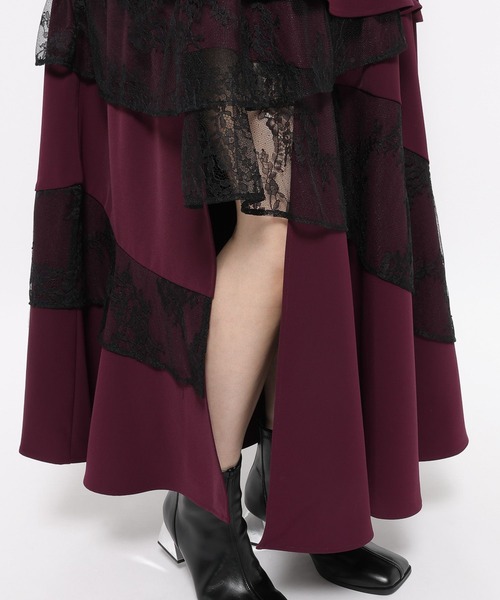 HARE（ハレ）の「ランダムフリルスリットスカート(HARE)（スカート・レディース・ワインレッド/ブラック/ブラック系その他・FREE）」の21枚目の写真