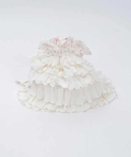 axes femme（アクシーズファム）の「小花柄×フリルナップサック（バックパック/リュック・レディース・ブラック/ホワイト・FREE）」の8枚目の写真