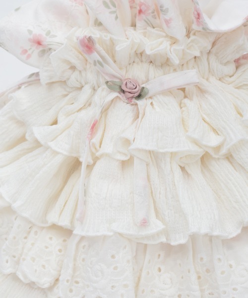 axes femme（アクシーズファム）の「小花柄×フリルナップサック（バックパック/リュック・レディース・ブラック/ホワイト・FREE）」の11枚目の写真