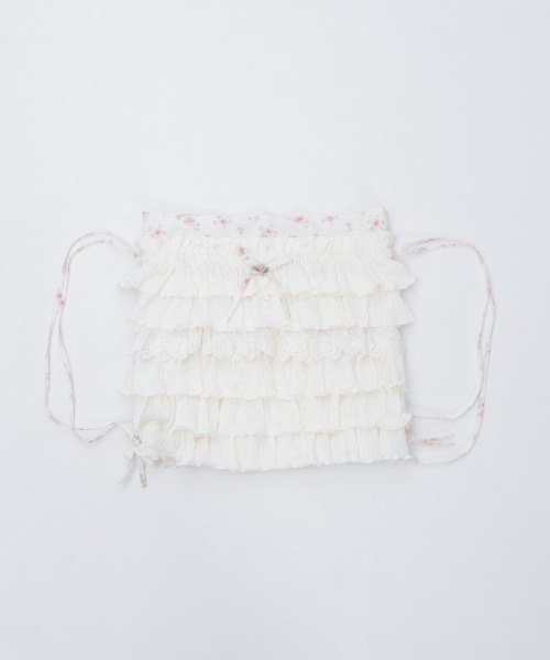 axes femme（アクシーズファム）の「小花柄×フリルナップサック（バックパック/リュック・レディース・ブラック/ホワイト・FREE）」の12枚目の写真