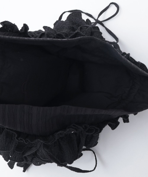 axes femme（アクシーズファム）の「小花柄×フリルナップサック（バックパック/リュック・レディース・ブラック/ホワイト・FREE）」の21枚目の写真