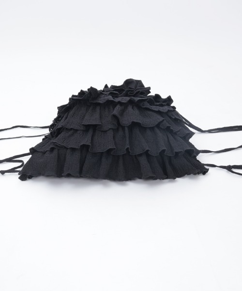 axes femme（アクシーズファム）の「小花柄×フリルナップサック（バックパック/リュック・レディース・ブラック/ホワイト・FREE）」の22枚目の写真