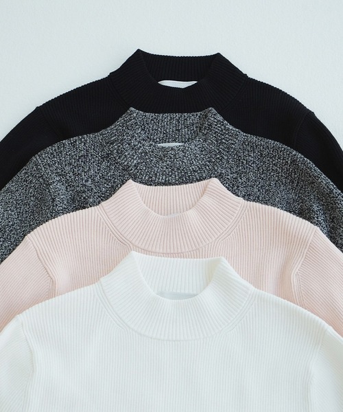 CLANE(クラネ)の「H/N RIB KNIT TOPS(ニット/セーター・レディース・ブラック/その他/ホワイト・1/2)」の1枚目の写真