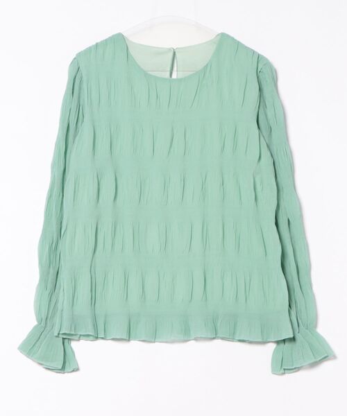 STYLEBLOCK(スタイルブロック)の「シャーリングシアーブラウス(シャツ/ブラウス・レディース・ベージュ系その他/ブラウン/ライトグリーン/ホワイト/ライトグレー/ダークグリーン/ネイビー/ブラック・M/XL)」の7枚目の写真