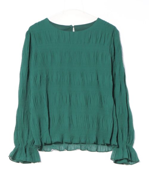 STYLEBLOCK(スタイルブロック)の「シャーリングシアーブラウス(シャツ/ブラウス・レディース・ベージュ系その他/ブラウン/ライトグリーン/ホワイト/ライトグレー/ダークグリーン/ネイビー/ブラック・M/XL)」の2枚目の写真