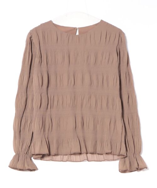 STYLEBLOCK(スタイルブロック)の「シャーリングシアーブラウス(シャツ/ブラウス・レディース・ベージュ系その他/ブラウン/ライトグリーン/ホワイト/ライトグレー/ダークグリーン/ネイビー/ブラック・M/XL)」の12枚目の写真
