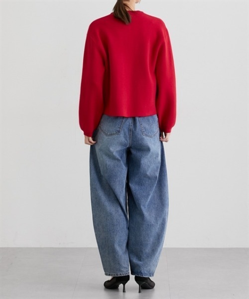 nissen（ニッセン）の「スウェットライクゴールド釦ニットジャケット（カーディガン/ボレロ・レディース・レッド/ブラック/アイボリー/杢グレー・M/L/LL）」の11枚目の写真