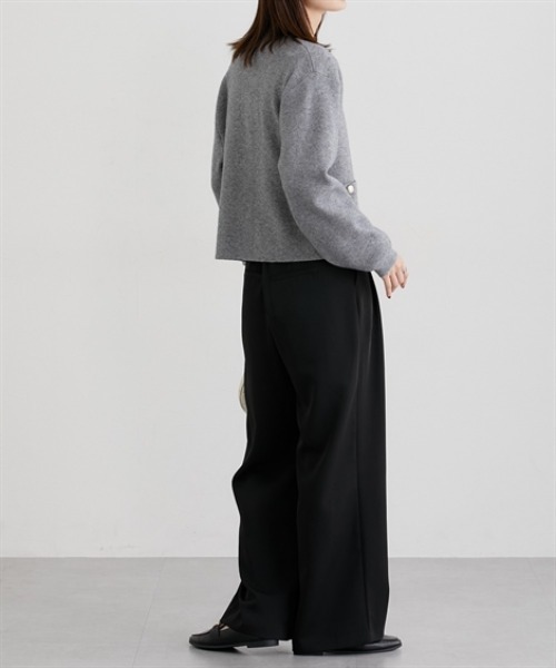 nissen（ニッセン）の「スウェットライクゴールド釦ニットジャケット（カーディガン/ボレロ・レディース・レッド/ブラック/アイボリー/杢グレー・M/L/LL）」の20枚目の写真