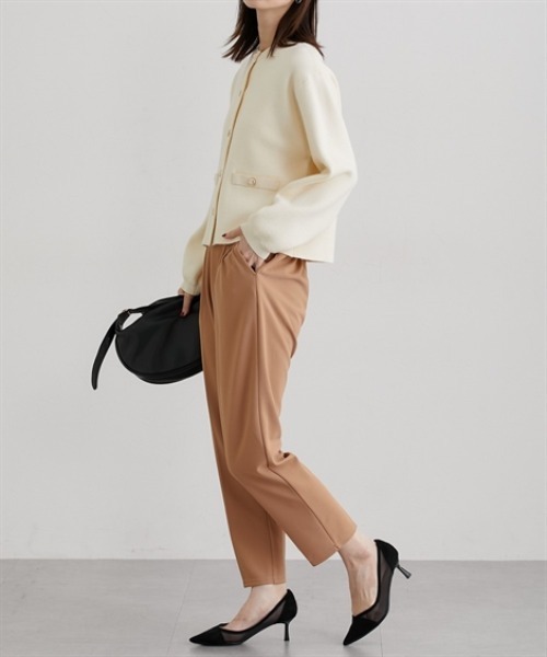 nissen（ニッセン）の「スウェットライクゴールド釦ニットジャケット（カーディガン/ボレロ・レディース・レッド/ブラック/アイボリー/杢グレー・M/L/LL）」の14枚目の写真