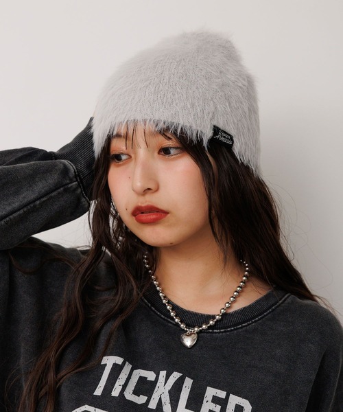 repipi armario（レピピ アルマリオ）の「シャギービーニー（ニットキャップ/ビーニー・キッズ・ホワイト系その他/レオパード/ブラック/グレー・FREE）」の3枚目の写真