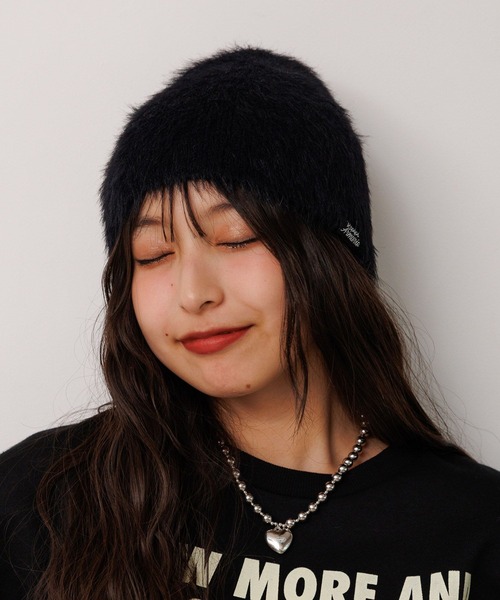 repipi armario（レピピ アルマリオ）の「シャギービーニー（ニットキャップ/ビーニー・キッズ・ホワイト系その他/レオパード/ブラック/グレー・FREE）」の2枚目の写真