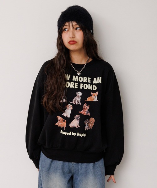 repipi armario（レピピ アルマリオ）の「シャギービーニー（ニットキャップ/ビーニー・キッズ・ホワイト系その他/レオパード/ブラック/グレー・FREE）」の13枚目の写真