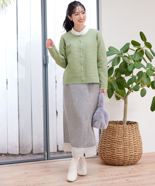 Tiaclasse（ティアクラッセ）の「ボーダー編みニットカーディガン（カーディガン/ボレロ・レディース・アイボリー/ネイビー/ライトグリーン・M/L）」の16枚目の写真