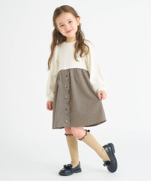 apres les cours（アプレレクール）の「【ジュニア対応】ハートボタンスカラップドッキングワンピース（ワンピース・キッズ・ピンク/アイボリー・80/90/100/110/120/130/140）」の14枚目の写真