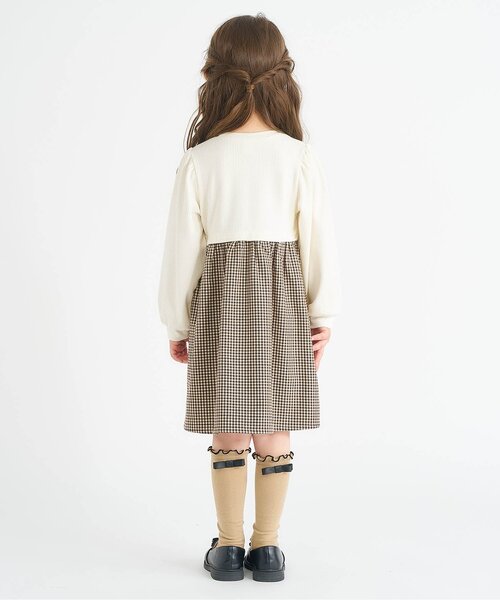 apres les cours（アプレレクール）の「【ジュニア対応】ハートボタンスカラップドッキングワンピース（ワンピース・キッズ・ピンク/アイボリー・80/90/100/110/120/130/140）」の8枚目の写真