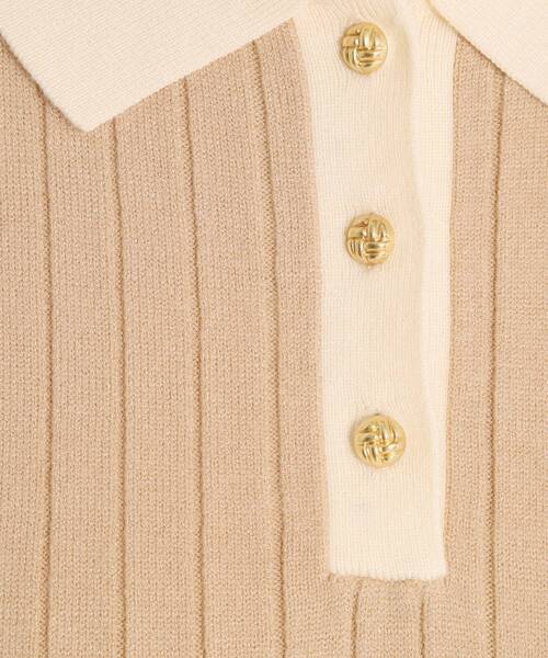 ITS'DEMO（イッツデモ）の「【手洗い可】配色ポロ襟リブニット（ニット/セーター・レディース・アイボリー/ベージュ/ベビーピンク/ブラック・00）」の13枚目の写真