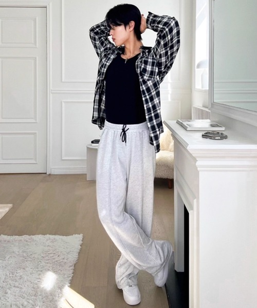 NOWLE（ノウル）の「【NOWLE】ルーズシルエット モノトーン フランネル チェックシャツ（シャツ/ブラウス・メンズ・ブラック・LARGE/X-LARGE/MEDIUM）」の10枚目の写真