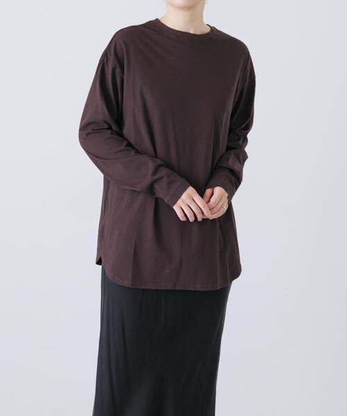 かぐれ(カグレ)の「コットンクルーネックカットソー(Tシャツ/カットソー・レディース・ブラック/オフホワイト/ブラウン・FREE)」の3枚目の写真