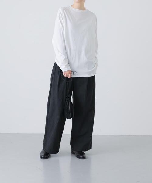 かぐれ(カグレ)の「コットンクルーネックカットソー(Tシャツ/カットソー・レディース・ブラック/オフホワイト/ブラウン・FREE)」の5枚目の写真