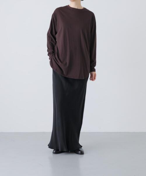 かぐれ(カグレ)の「コットンクルーネックカットソー(Tシャツ/カットソー・レディース・ブラック/オフホワイト/ブラウン・FREE)」の10枚目の写真