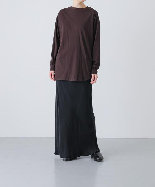 かぐれ(カグレ)の「コットンクルーネックカットソー(Tシャツ/カットソー・レディース・ブラック/オフホワイト/ブラウン・FREE)」の11枚目の写真