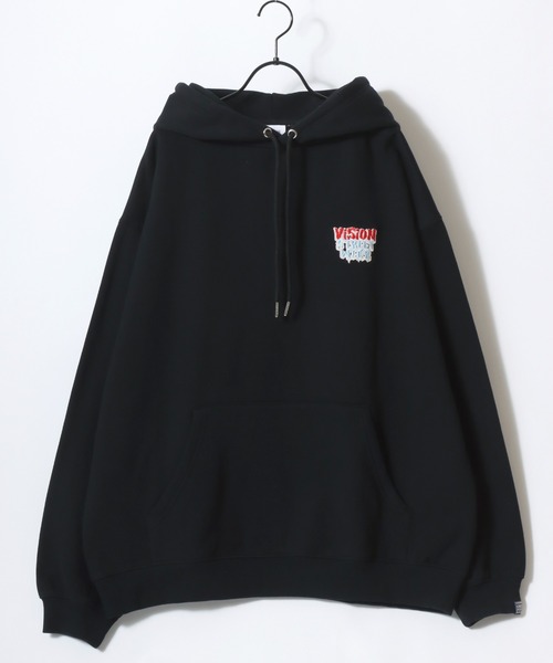 VISION STREET WEAR(ヴィジョンストリートウェア)の「VISION STREET WEAR/ヴィジョンストリートウェア オーバーサイズ 裏起毛 ゴーストバックプリント ロゴ ワンポイント刺繍 スウェット パーカー/レディース メンズ(パーカー・メンズ・オフホワイト/ブラック・LL/M/L)」の3枚目の写真