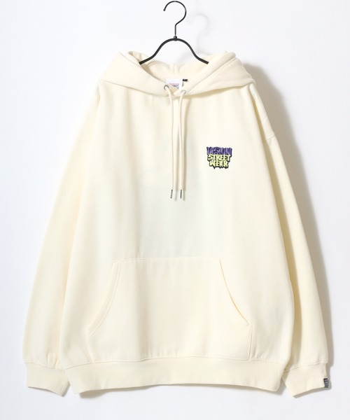 VISION STREET WEAR(ヴィジョンストリートウェア)の「VISION STREET WEAR/ヴィジョンストリートウェア オーバーサイズ 裏起毛 ゴーストバックプリント ロゴ ワンポイント刺繍 スウェット パーカー/レディース メンズ(パーカー・メンズ・オフホワイト/ブラック・LL/M/L)」の5枚目の写真