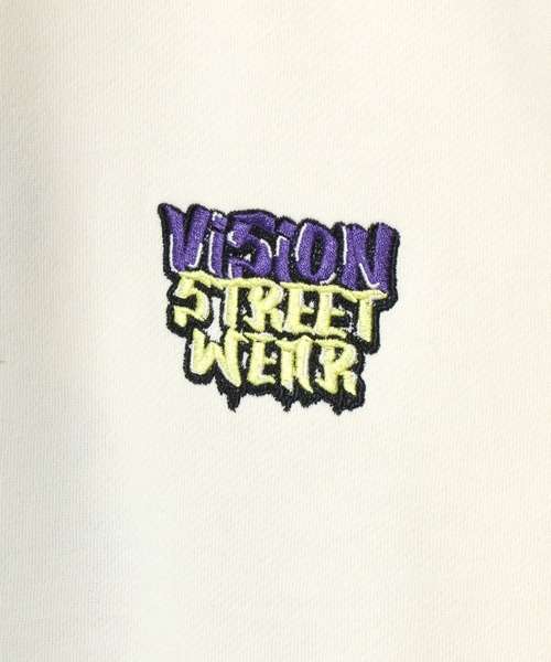 VISION STREET WEAR(ヴィジョンストリートウェア)の「VISION STREET WEAR/ヴィジョンストリートウェア オーバーサイズ 裏起毛 ゴーストバックプリント ロゴ ワンポイント刺繍 スウェット パーカー/レディース メンズ(パーカー・メンズ・オフホワイト/ブラック・LL/M/L)」の11枚目の写真