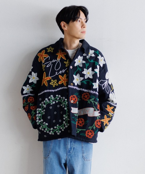MEN , WOMEN】LEIN ボアライナーパッチワーク刺繍ジャケット（その他