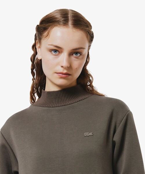 LACOSTE(ラコステ)の「ダンボールニットドレス / ハイネックワンピース(ワンピース・レディース・グレー/オフホワイト/ダークブラウン・36/34/38/40)」の6枚目の写真