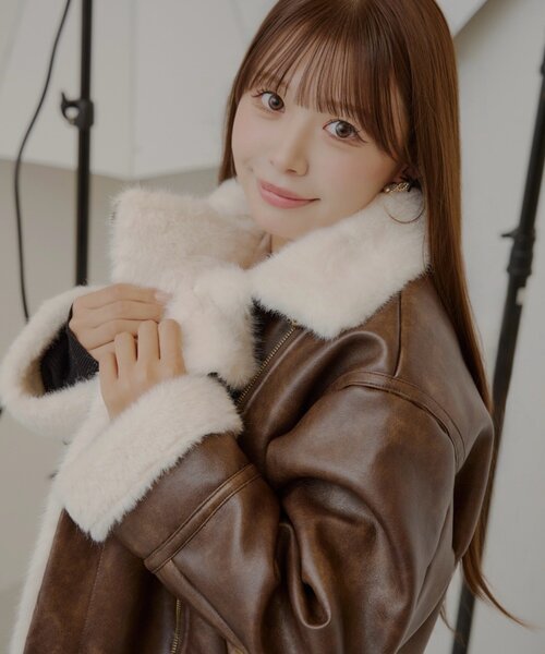 ゆっぴコラボ企画】ファーライダースショートジャケット（その他