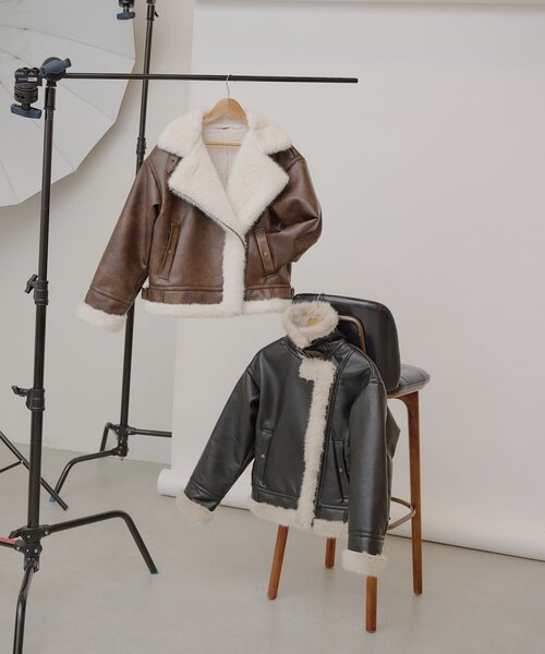 ゆっぴコラボ企画】ファーライダースショートジャケット（その他