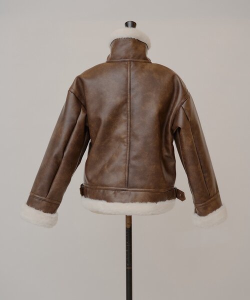 Chico(チコ)の「【ゆっぴコラボ企画】ファーライダースショートジャケット(その他アウター・レディース・ブラウン/ブラック・FREE)」の15枚目の写真